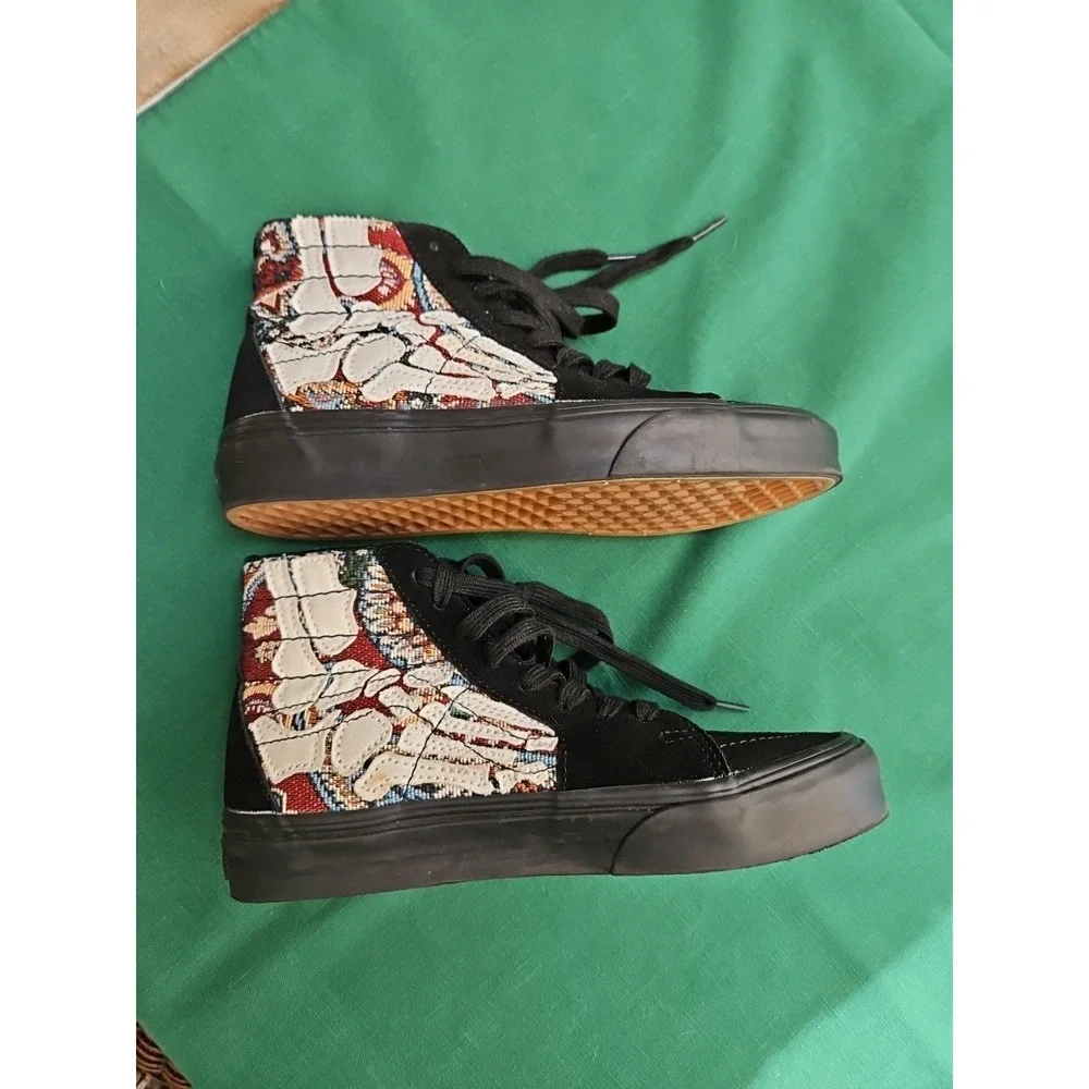 Vans OTW Sk8-Hi HAZY‎ BONES Applied 3D Black White Skate Shoes Mens Size 4 Youth